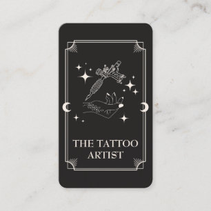 Visita Tarot Card Tattoo Artist Celestial Cartão de visit