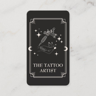 Visita Tarot Card Tattoo Artist Celestial Cartão de visit