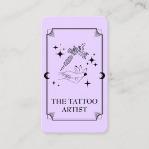Visita Tarot Card Tattoo Artist Celestial Cartão de visit
