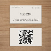 Tipo Tradicional Código QR de Osso Cartão de visit