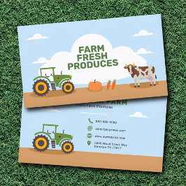 Visita Trator, Vaca e Produtos Hortícolas - Cartão de vis