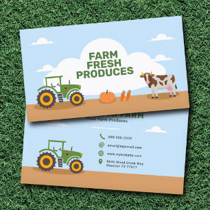 Visita Trator, Vaca e Produtos Hortícolas - Cartão de vis