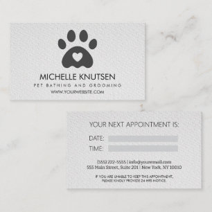 Visita Trendy Pet Bathing e Cartão de Compromisso de Emer