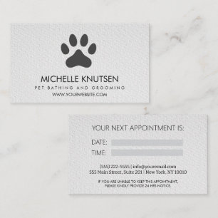 Visita Trendy Pet Bathing e Cartão de Compromisso de Emer