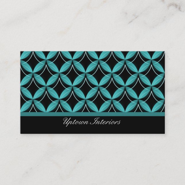 Visita Uptown Glam Cartão de visita, Teal (Frente)