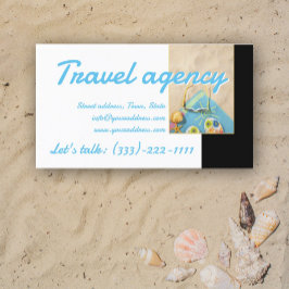 Visita Viagem Agency Beach Time Black White Cartão de vis