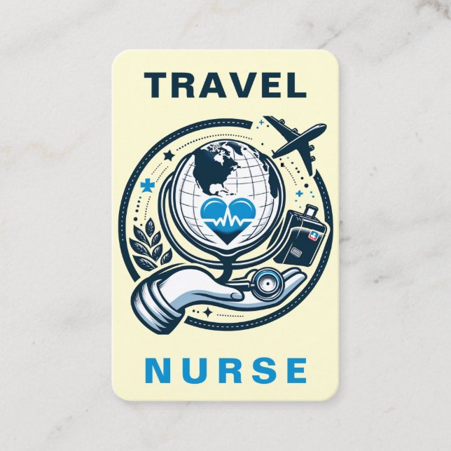 Visita Viagem Nurse RN, LVN, LPN, Caretaker Cartão de vis (Frente)
