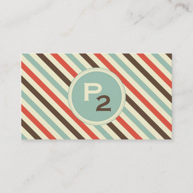 Visita Vintage Stripe Pattern Professional Cartão de visi (Frente)