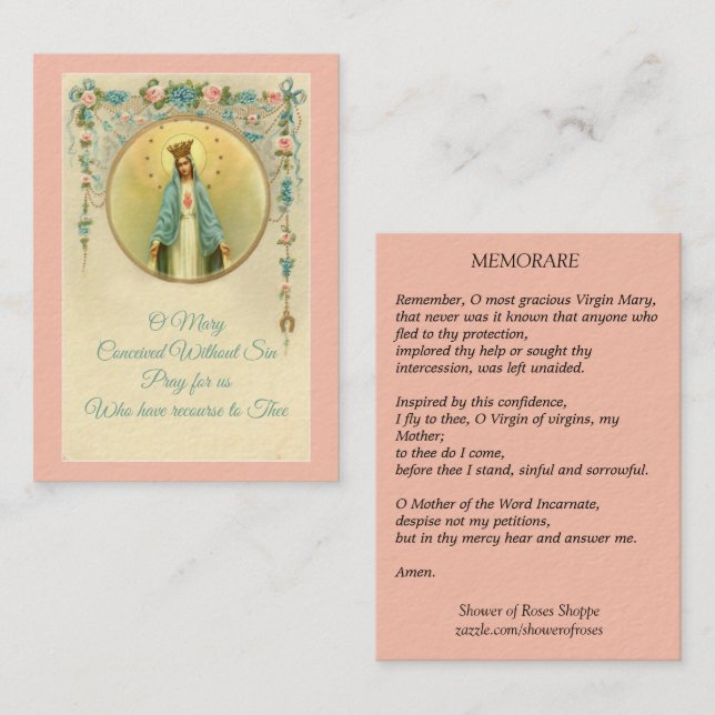 Visita Virgem Maria com o cartão santamente floral de (Frente/Verso)