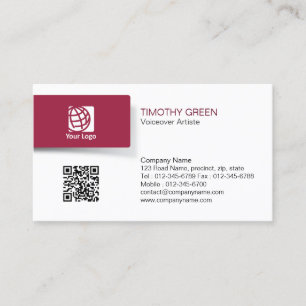 Visita Voiceover Artiste Talento Simples Cartão de visit