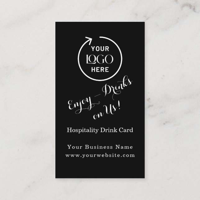 Visita Voucher Moderno de Black Drink | Cartão para Event (Verso)