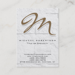 Visita Wall Brick Pattern Brown Monograma Cartão de visit