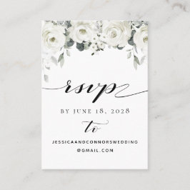 Visita White Peony Greenery Online - Cartão de Detalhes d