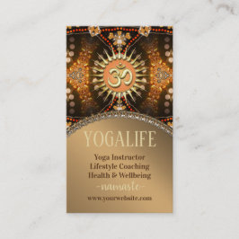 Visita Yoga Life Caramel Dourado OM New Age Cartão de vis