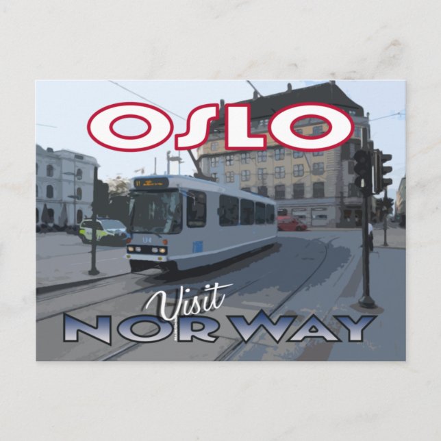 Visitar... Oslo, Noruega - cartão postal (Frente)