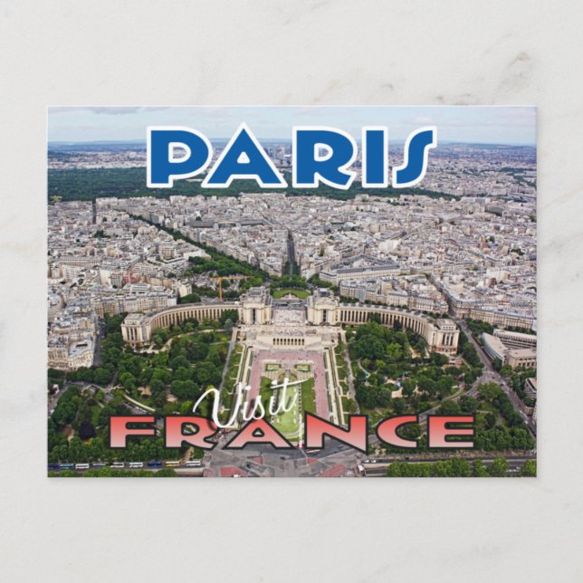 Visitar... Paris, França - cartão postal (Frente)