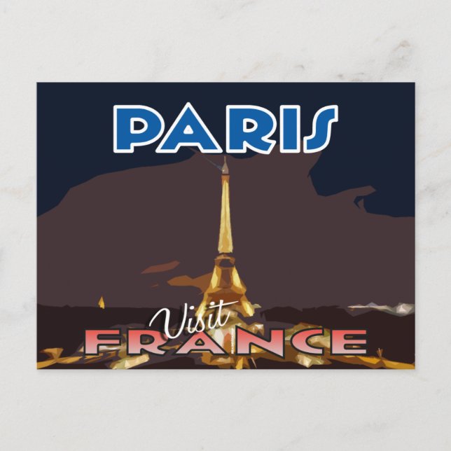 Visitar... Paris, França - cartão postal (Frente)