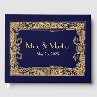 Visitas Art Deco Livro de Convidados sobre Quadro Dourado