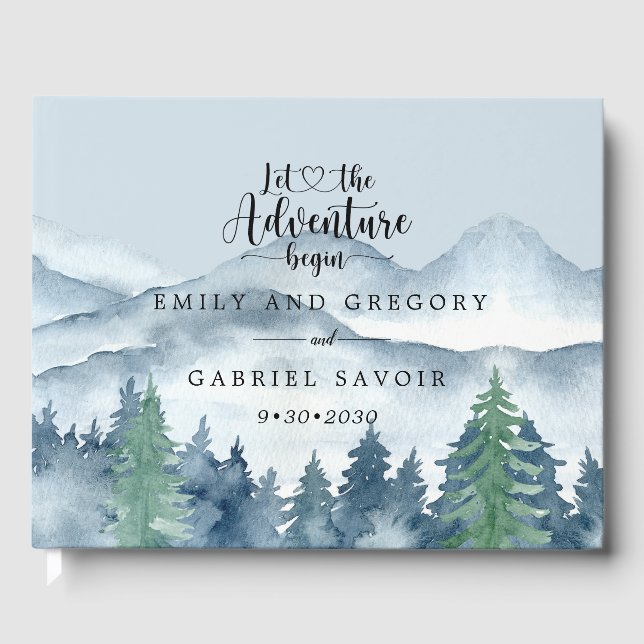 Visitas Aventura Começa Livro de Convidados sobre Casament (Frente)