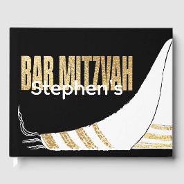Visitas BAR BM Mitzvah Elegante Dourado Livro de Convidado