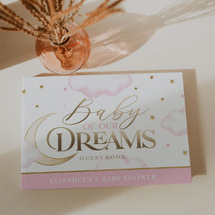Visitas Bebê rosa do nosso Livro de Convidados do Chá de f