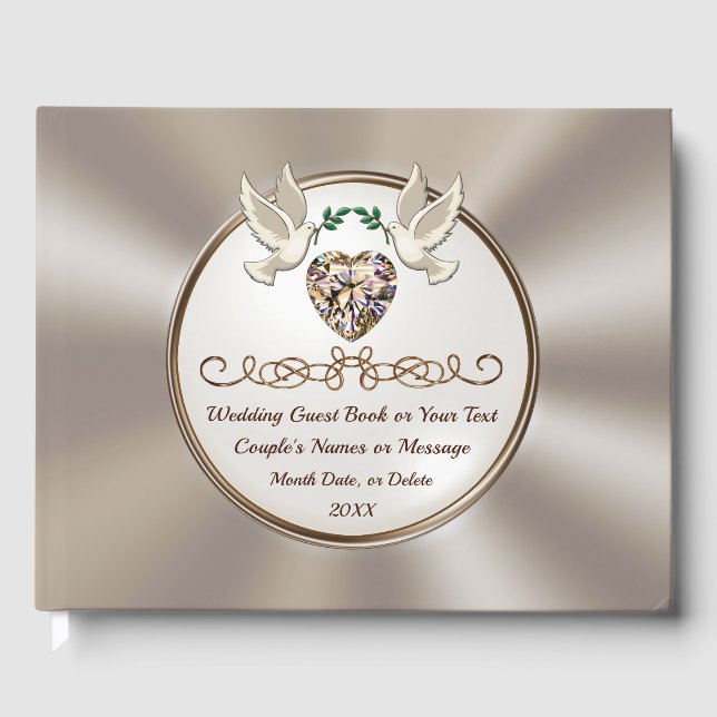 Visitas Bela, Personalizada Livro de Convidados de Casamen (Frente)