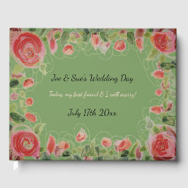 Visitas Belo Livro de Convidados de Casamento Florado