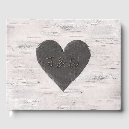 Visitas Birch Wood Olha O Livro De Convidados De Casamento