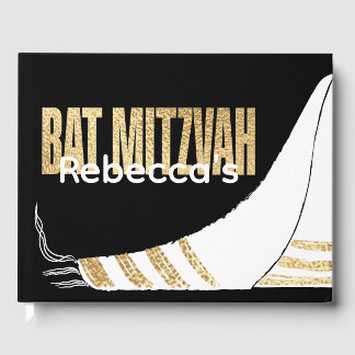 Visitas BM Bat Mitzvah Elegante Livro de Convidados Dourad