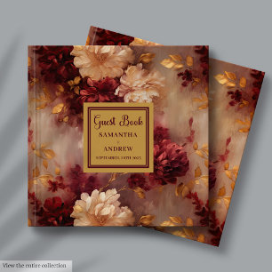 Visitas Bonito Burgundy Blush Dourado Presente no Livro de