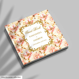 Visitas Bonito Livro de Convidados de Casamento Dourado pa