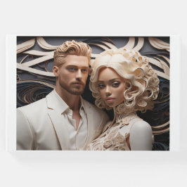 Visitas Casal de Casamento Vestido em Livro Branco