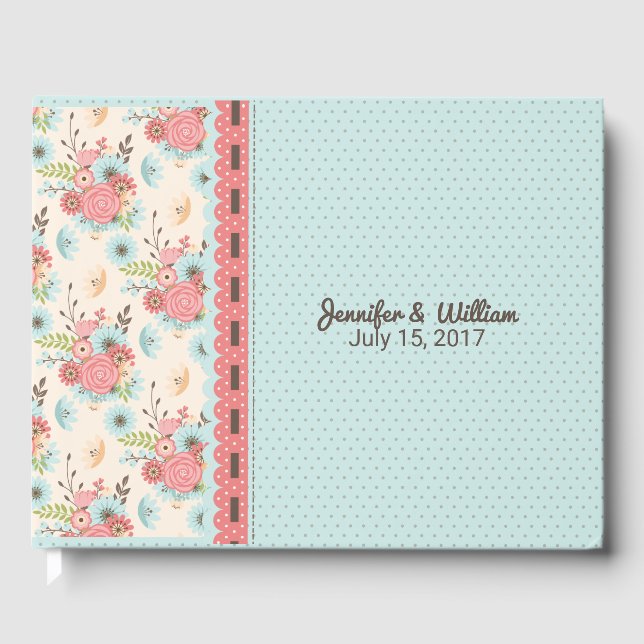 Visitas Chic Floral e Bolinhas do Livro de Convidados (Frente)