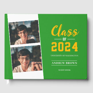 Visitas Classe de Foto de Pastel Green e Dourado Livro de 