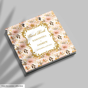 Visitas Clássico Blush Dourado Boho Assinatura do Livro de