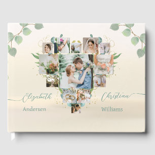 Visitas Colagem de Foto do Coração Eucalyptus Livro de Con