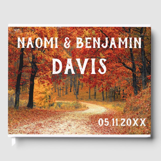 Visitas Cores de outono Livro de Convidado de Casamento (Frente)