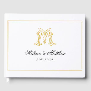 Visitas CORES EDITÁVEIS MM Monograma MM Crest Livro de Con