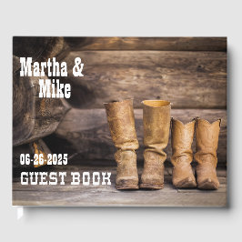 Visitas Country Western Cowboy Boots Livro de Convidados