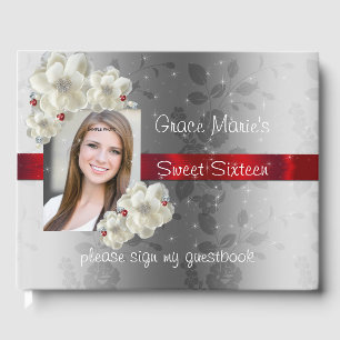 Visitas Doce Dezesseis, Sparkle, Red Satin, Livro de Convi