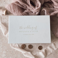 Dourado Livro de Convidados de Casamento Simples e