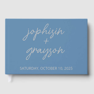 Visitas Dusty Blue Guestbook ・ Livro de Convidados Moderno