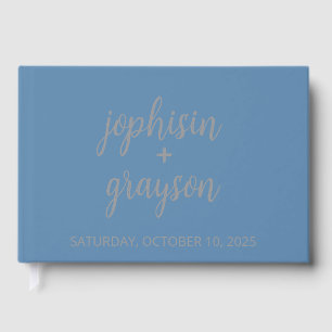 Visitas Dusty Blue Guestbook ・ Livro de Convidados Moderno