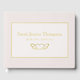 Visitas Elegante Blush Pink e Dourado Livro de Condolência