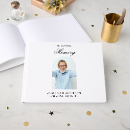 Visitas Elegante Livro de Recordações de Foto Branca em Me