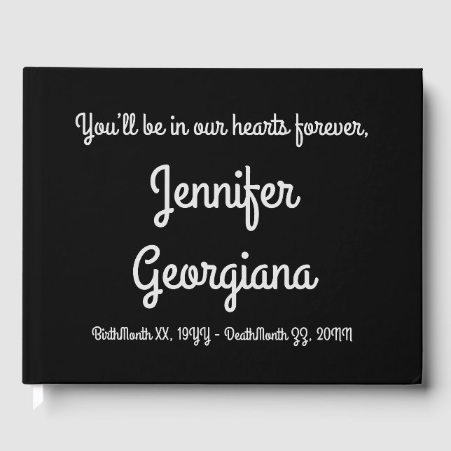 Visitas Elegante, Respeitável Livro Funeral/Memorial de Co (Frente)