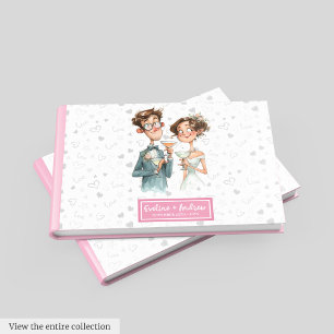 Visitas Engraçado Casal Watercolor Livro de Guest