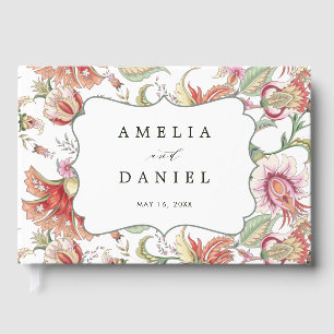 Visitas Fantasia Tropical Boho Floral Livro de Convidados
