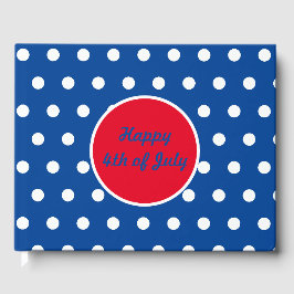 Visitas Feliz 4 de julho Livro de Convidados (Azul, Branco