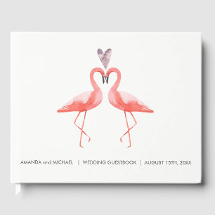 Visitas Flamingos tropicais da aguarela do livro de